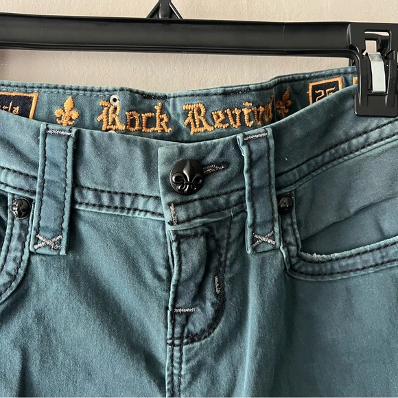 Rock Revival Teal Karla Skinny Jeans Size 25 - Picture 2 of 8